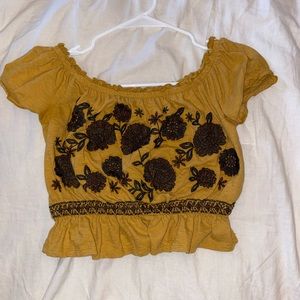 American Eagle embroidered crop top!!